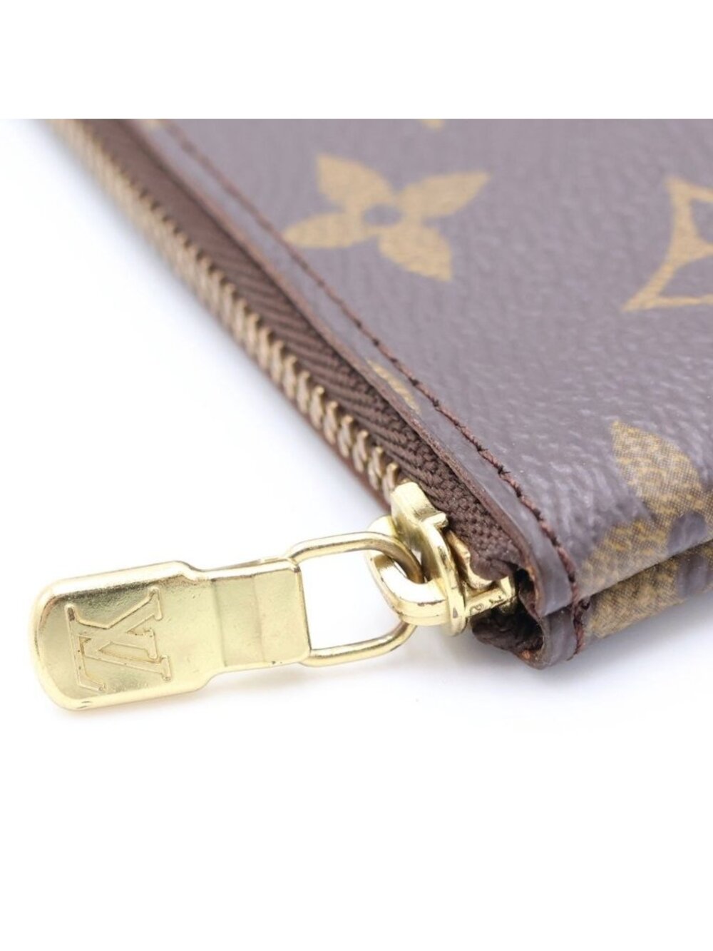 Louis Vuitton Monogram Pochette Cles Zip Coin Case Brown - Picture 6 of 6